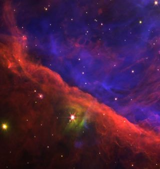 Colorful gas clouds in space