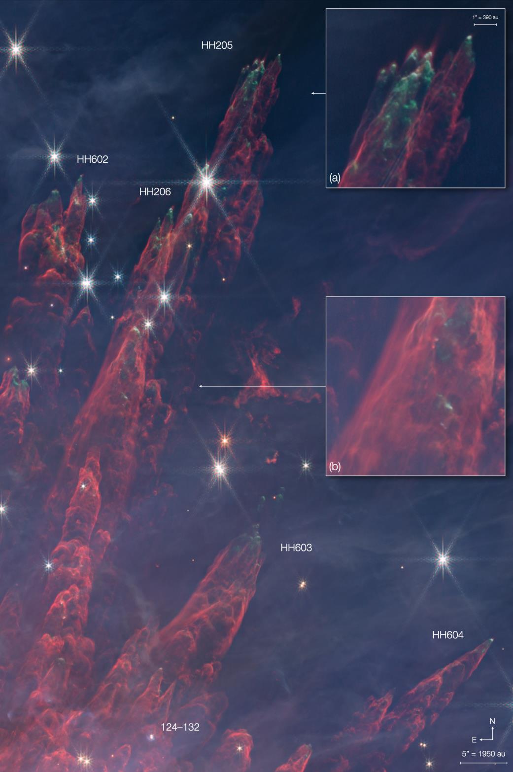 Gas spheres at the edge of the Orion Nebula