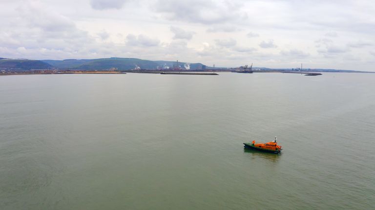 Swansea Bay boat drone