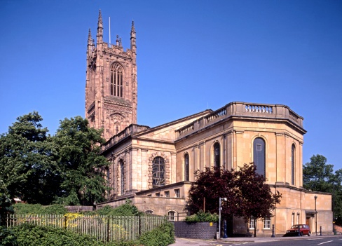 An external view of All Saints Cathedral in Derby