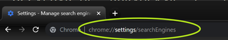 Navigate to chrome://settings/searchEngines