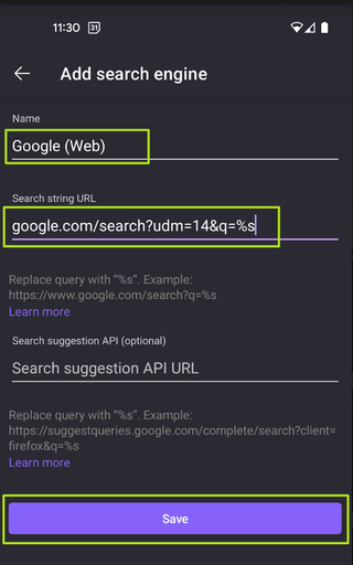 Add search engine