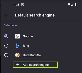 Tap Add Search Engine