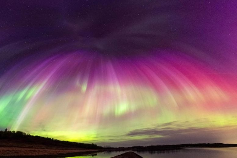 Aurora near Saskatoon in Saskatchewan, Canada