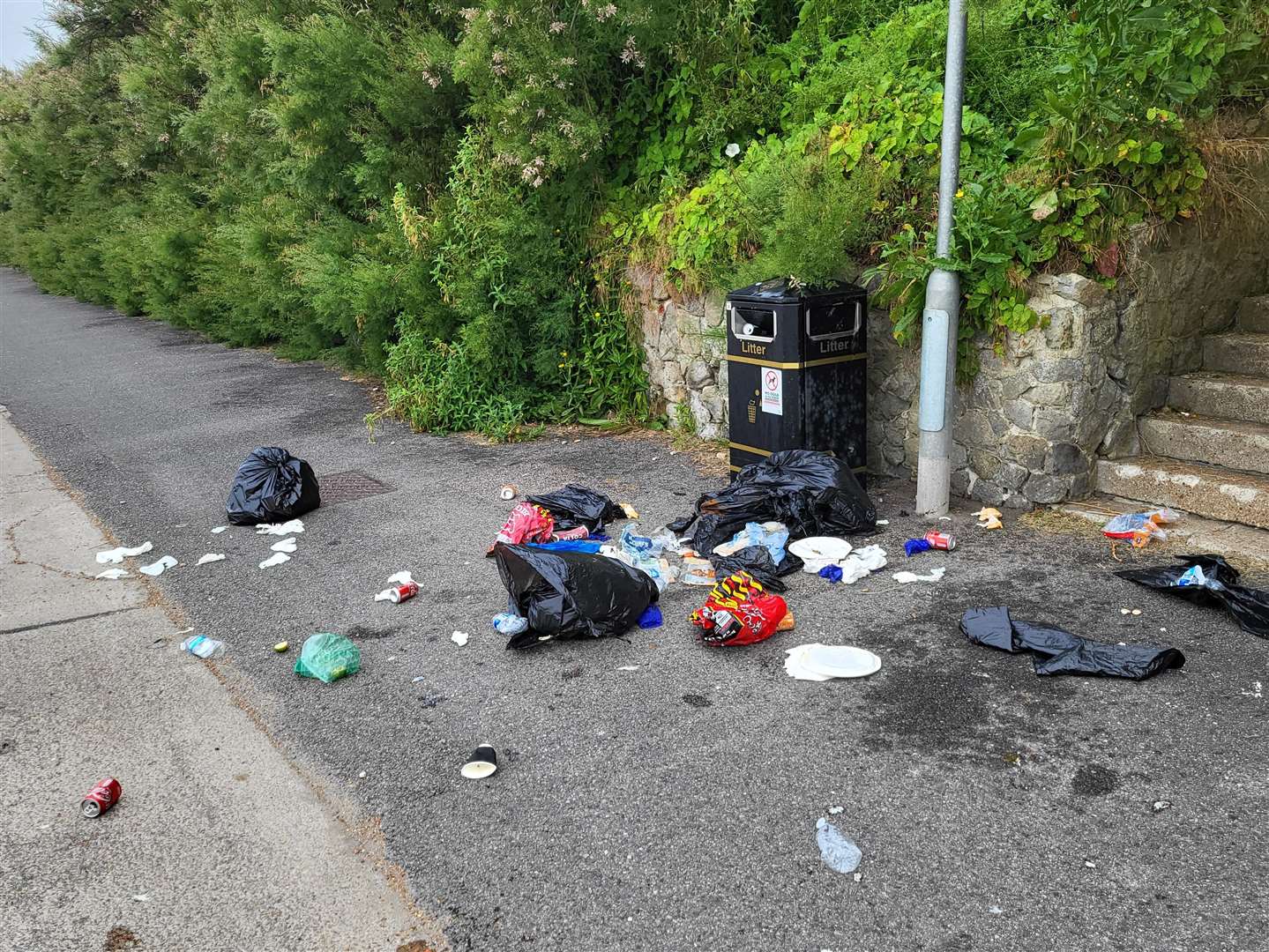 Liam Godfrey, who has lived in Folkestone for seven years, says he was furious when he saw the state of the seafront this morning. Image: Liam Godfrey