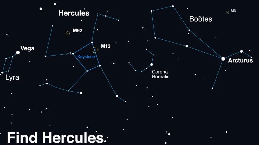 During the summer months, look up after sunset to find Hercules, then look between Vega and Arcturus, where the distinctive pattern of the Corona Borealis can be seen. (NASA)