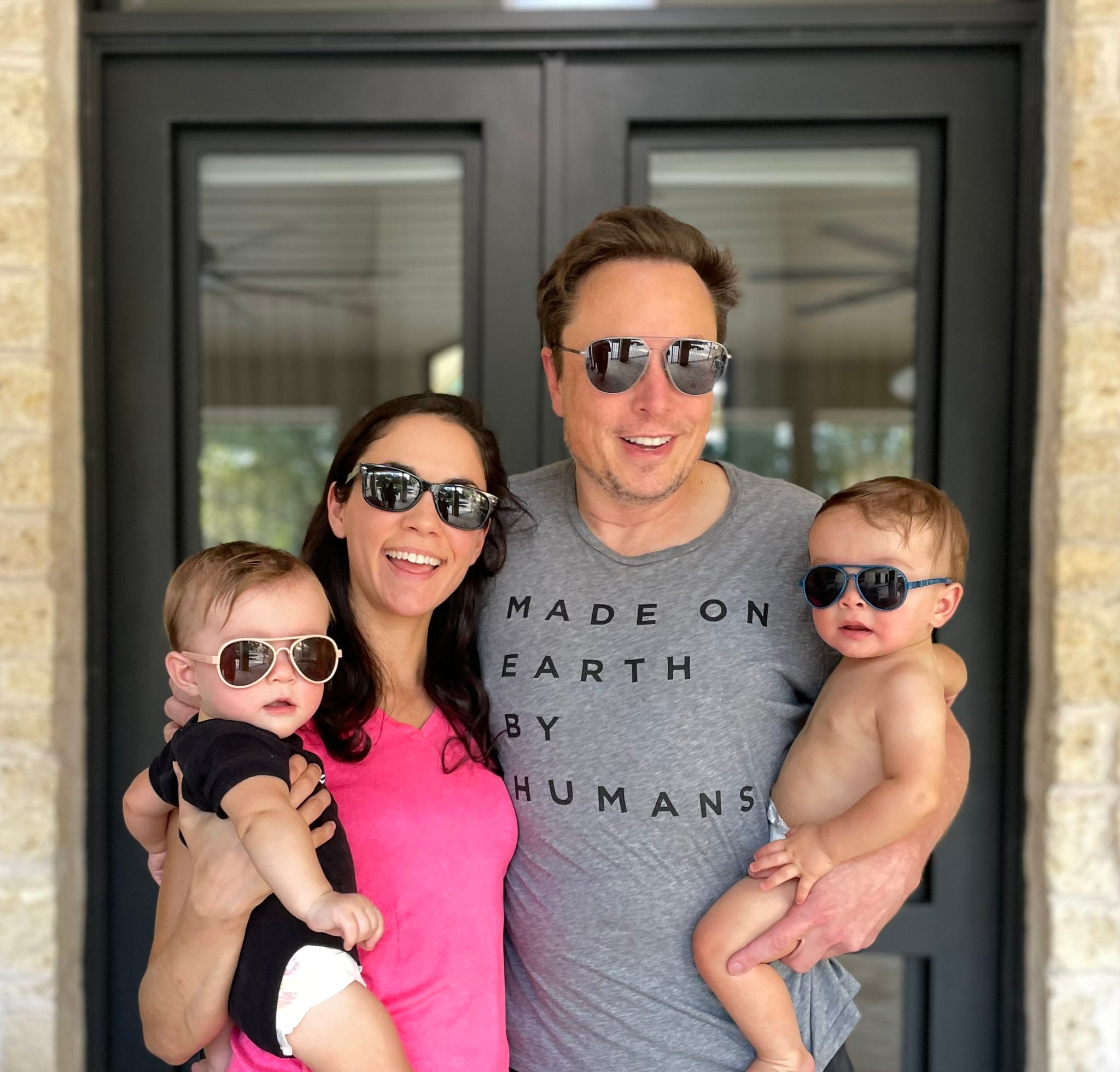 Elon Musk, Shivon Zilis and their twins. Musk announced earlier this year that the couple had a new baby